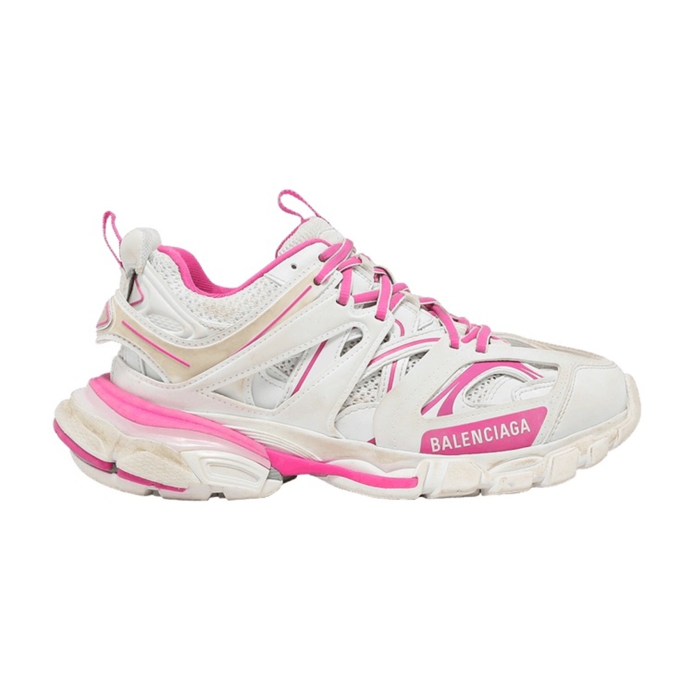 Balenciaga Track Sneaker Pink White Lace Up Tie Low Top Platform Flat Trainer 38